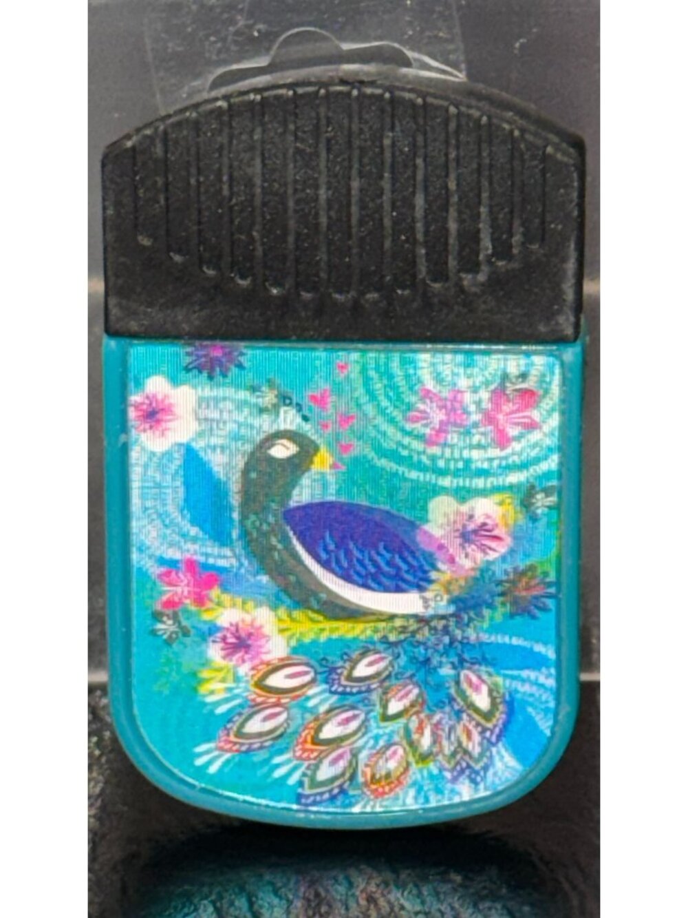 3D Magnet Fridge Clip With Peacock Design & Floral Accents